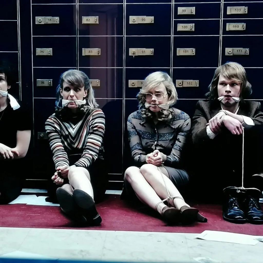 Monika Valkunaite with cast in Clark